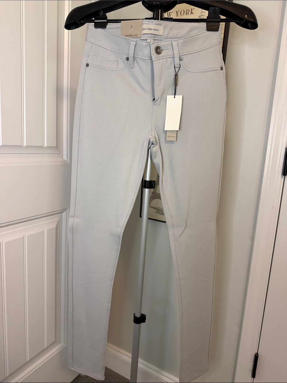 Calvin Klein Pale Gray Skinny Jeans